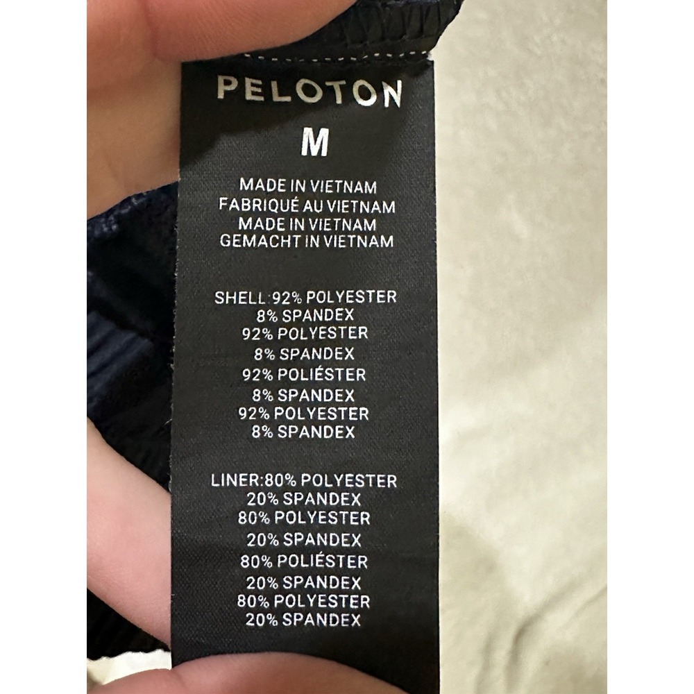 PELOTON Women's Navy Lined Polyester Spandex Gym Running Shorts Size M - Picture 7 of 8